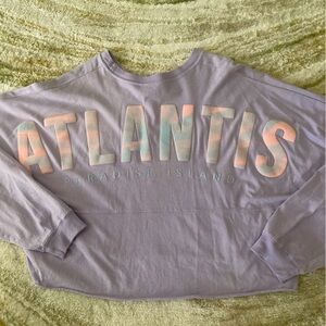 Purple Crop Sweatshirt with Long Sleeves